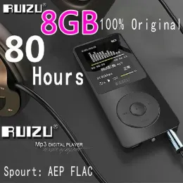 Oryginalny odtwarzacz MP3 Ruizu x02 z ekranem 1,8 cala może odtwarzać 100 godzin, 8 GB z FM, ebookiem, zegar, Data Sony Walkman Music Player