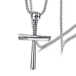 Wolf Tide Baseball Cross Necklace New Fashion Stail Stail Chain Sports Fan Pendant للرجال والنساء ملحقات المجوهرات بالجملة Bijoux طوق