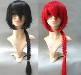 Alta qualidade anime ranma 12 saotome ranma perucas vermelho preto resistente ao calor cabelo sintético longo trançado peruca cosplay cap3727901