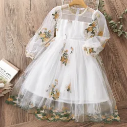 Dresses Embroidery Teenager Elegant Dresses for Girls Party Dress Kids Princess Costume Children Baby Clothes Vestidos 8 10 12 14 Years
