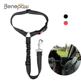 Belts Benepaw Adjustable Reflective Dog Seat Belt Car Elastic Bungee Headrest Restraint Pet Dog Safety Belt Vehicle Travel Daily Use