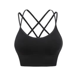 Completo cinturino sottile incrociato bellezza schiena yoga reggiseno sportivo asciugatura rapida antiurto corsa allenamento esercizio intimo top di grandi dimensioni