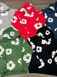 Designer Men's T-skjortor Estetiska och fashionabla fullt tryckta långärmade överdimensionerade hoodies kvinnor 2024 Autumn Winter Warm Mångsidig avslappnad