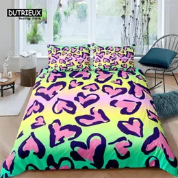 Set di biancheria da letto 3D Cuore colorato Stampa Home Living Luxury 2/3 pezzi Comodo copripiumino Federa Queen e King Formato EU/US/AU