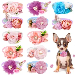 Accessoires Neue Mode Blumenhund Bowties Perl Diamant Haustierhund Bögen für Hundefliege Bindung Halsband Valentinstag Spring Hund Hundepflegeprodukte