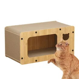 Scratchers Cat House med Scratcher HighstLength Cat Scratcher Box Cardboard House Wearresistent Cardboard Cat Scratcher Box Indoor Cat