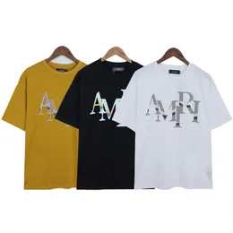 Chao Marke Amirs Buchstaben-T-Shirt mit ineinandergreifendem, bedrucktem, schlichtem Baumwoll-T-Shirt mit kurzen Ärmeln für Herren