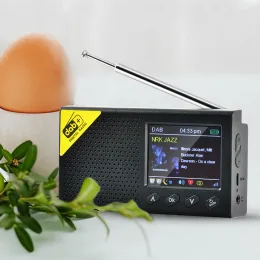 Rádio portátil digital bluetoothcompatível 5.0 portátil para escritório em casa 2.4 polegadas display lcd estéreo dab fm reprodutor de áudio