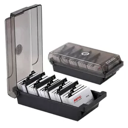 ABS Black Large Capacity Desktop Affärskort Filnamn Kort Case Holing Storage Box Organiser Kontor Hemanvändning 240222