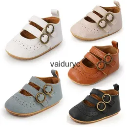 First Walkers New Baby Leather Shoes Retro Girl Dress Princess Anti-slip Rubber Sole Newborns ToddlerH24229