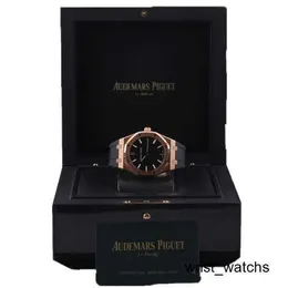 Relógio de pulso automático Relógio funcional AP Relógio de pulso Royal Oak Série 15500 Máquinas automáticas Mens 18K Material ouro rosa 41MM Conjunto completo de calibre