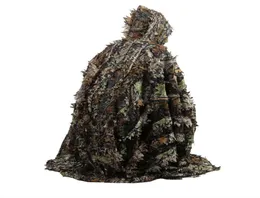 Outdoor 3D Foglie Camouflage Ghillie Poncho Camo Cape Cloak Stealth Ghillie Suit CS Woodland Hunting Poncho Cloak6428812