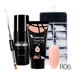 Venalisa poly nagelgel kit nageldesign byggnad nagelgel akryl transparent kristall coumuflage set nagel förlängning gelé gel polska 240220