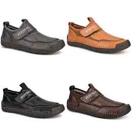 2024 venda quente plus size malha sapatos casuais de couro preto branco escuro marrom cinza sapatos de negócios dos homens respirável esportes tênis gai