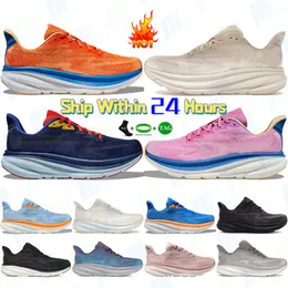 Hottest low running shoes for men women vibrant orange Bellwether Blue cyclamen shifting sand white mens designer sneakers clifton 9 womens outdoor sports trainers