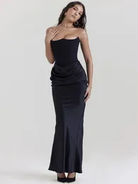 Mozision Elegant Strapless Bodycon Sexy Maxi Dres Black Fashion Offshoulder Sleeveless Backless Club Party Long Dress 240523