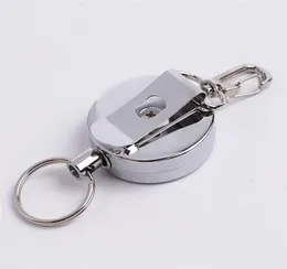 Nyckelringar Resilience Steel Wire Rope Elastic Keychain Recoil Sporty Dractable Alarm Key Ring Anti Lost Yoyo Ski Pass ID CardKeyC3190229