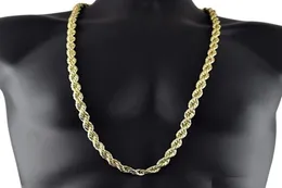 8 mm de espessura de 76cm de comprimento Corrente de corda sólida ED 24K Gold prateado Hiphop Ed Chain de Chain para Mens2549774