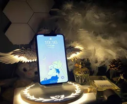 10W Wireless Charger Angel Wing Fast Charging and Night Light Mobile Phone Holder Universal Wireless Charger2459986