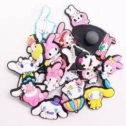 Inne style mieszanki 50pcs Pvc Ml Cartoon Shoe Charms Kawaii Japan Bow Heart Flow Clog Jibz Fit Borterbands Girl