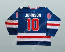 Custom 1980 Miracle On Ice Team USA Mark Johnson 10 Hockey Jersey zszyte S-L-xl-xxl-3xl-4xl-5xl-6xl
