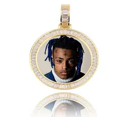 14K Gold Custom Medicle Memory Picture Ping Pingente Iced com 18quot 20quot 24quot Chain Chain Colar Charnace Zircon Bling masculino H1013736