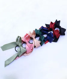 6 Farb Mode Sommer Ponytail Schalelastik Haarseil für Frauen Haare Fliegen Scrunchies Haarbänder Blumenabdruck Ribbon Haarband9298726