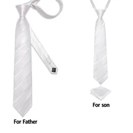 Fader och son Series 8cm bredd Vuxna Släpp 38*6 cm barn pojkar flickor gratis knutar elastisk rem slips för bröllopstillbehör 240601