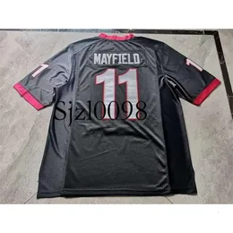 Sj98 sjzl rara football jersey uomini giovani donne vintage cavaliers baker mayfield liceo maglie dimensioni s-5xl personalizzato qualsiasi nome o numero