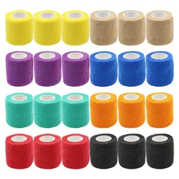 24pack mix färg självhäftande bandage sammanhängande tatuering sportband-flexibel vattenresistant Due Secure Fit for Tattoo Grip 240601