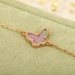 Luxury quality charm pendant Bracelets with butterfly shape in two colors plated have box stamp V1