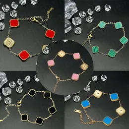 سوار فاخر Vanclef Clover Four Leaf Jewelery for Women Bracelets Charm Designer 4 Silver Gift Gold Woman Chains Lobster Desiztxv#