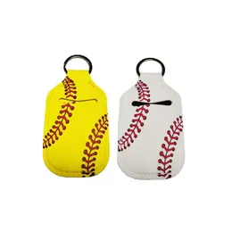 Keychains Bolyards Baseball Balm Balm Keychain Holder Neoprene grande Rec Rec Softball Ring Ring Sleeve Boys Girls Ball Season S Dhzus