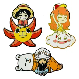 Anime One Piece Brosch Luffy Cartoon King Saboais Group Photo Badge Pirate King Japanese Cartoon Fashion Pin