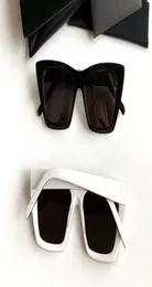 Cat Eye White Blackgray Okulary przeciwsłoneczne dla kobiet okulary przeciwsłoneczne na wakacje z Box5505547