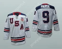مخصص Zach Parise USA National Hockey Jersey Top Sitched S-L-XL-XXL-3XL-4XL-5XL-6XL