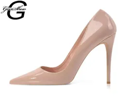 Genshuo Women Pumps Heeled Shoes Nude Pointed Toe Sexy High Heel Stileetto Heels Ladies 12 10 8 CMビッグサイズ42 2109019820585