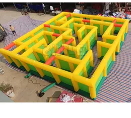 Nadmuchiwany labirynt, kwadratowy kurs przeszkód, gra labiryntu na świeżym powietrzu dla dzieci i dorosłych