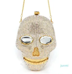 Designer Black Handmade Skull Crystal Women Bags Evening Bolsas Diamond Ladies Bolsas de festa Purse5731875