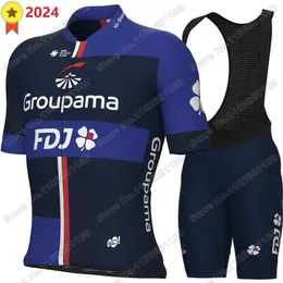Team Cycling Jersey Set Sommer Frankreich Tour Kleidung Herren Kurzarm Kit Rading Bike Shirt Anzug Fahrradhose 240506