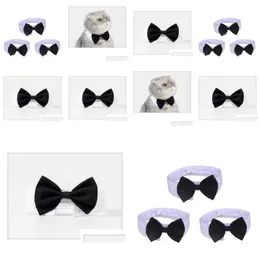 Dog Collars leashes Creative Gentleman Products Factory Wholesale Pet Bowtie Cotton British Supplies Cat 1221920 Drop Delivery Home Ga Dhfnw