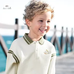 Dave Bella 2024 Spring Wear Boys Baby Polo Shirt Childrens Top Fashion Casual Long Sleeved Cool Unterwäsche DB1248096 240514