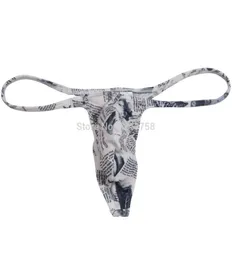 Sexy Mens Newspaper Micro Thong Intelder Comple Pouch Pouch String Tangas Guy Tback1140727
