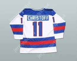 Anpassad 1980 Miracle on Ice Team USA Steve Christoff 11 Hockey Jersey Top Stitched S-M-L-XL-XXL-3XL-4XL-5XL-6XL