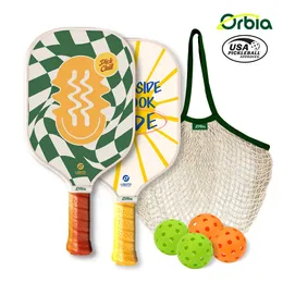 Orbia Sports Pickleball Paddle Sets inclui 2 remos de fibra de carbono 4 bolas de picles USAPA Aprovou Honeycomb Core Racket 240528