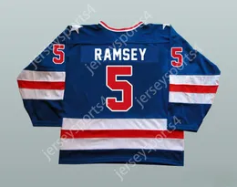 Custom 1980 Miracle On Ice Team USA Mike Ramsey 5 Hockey Jersey Top Sched S-M-L-XL-XXL-3XL-4XL-5XL-6XL