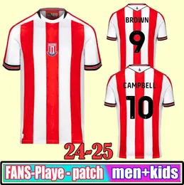 24 25 Stoke City MIKEL CAMPBELL soccer jerseys 2024 2025 HOME SMITH FLETCHER POWELL BROWN CLUCAS Football Shirts Men kids
