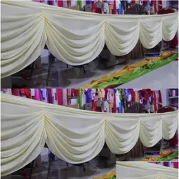 Party -Dekoration Hochzeits Hintergrund Vorhang G Leiter Tropfen hohe Qualitätseis -Seidendrapes Drop Lieferung DHM3Z