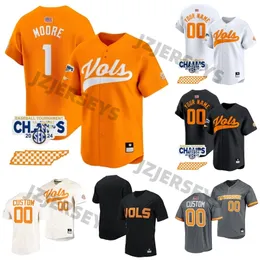 Tennessee Gönüllüler 2024 Turnuva Şampiyonları Premier Limited Beyzbol Forması Tüm dikişli Christian Moore Bradke Lohry Blake Burke Billy Dreiling Vols Jersey