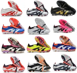 2024 Football Boots Shoes Pre D Ator Cleats 축구 부츠 양말 선물 가방 정확도+ 엘리트 혀 부츠 금속 스파이크 mens laceless soft